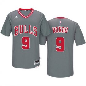 Wholesale Cheap Men\'s Chicago Bulls #9 Rajon Rondo Gray Short-Sleeved Stitched NBA Adidas Revolution 30 Swingman Jersey