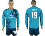 Wholesale Cheap Real Madrid #19 Modric Sec Away Long Sleeves Soccer Club Jersey