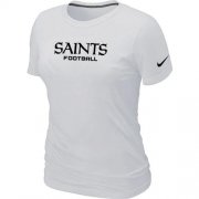 Wholesale Cheap Women's Nike New Orleans Saints Sideline Legend Authentic Font T-Shirt White