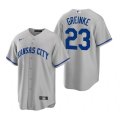 Wholesale Cheap Men's Kansas City Royals #23 Zack Greinke Grey Cool Base Stitched Jersey