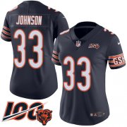 Wholesale Cheap Nike Bears #33 Jaylon Johnson Navy Blue Team Color Women's Stitched NFL 100th Season Vapor Untouchable Limited Jersey