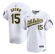 Cheap Men's Oakland Athletics #15 Seth Brown White Home Limited Stitched Jersey