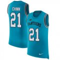 Wholesale Cheap Nike Panthers #21 Jeremy Chinn Blue Alternate Men's Stitched NFL Limited Rush Tank Top Jersey