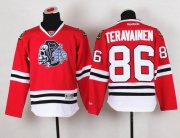 Wholesale Cheap Blackhawks #86 Teuvo Teravainen Red(White Skull) Stitched Youth NHL Jersey