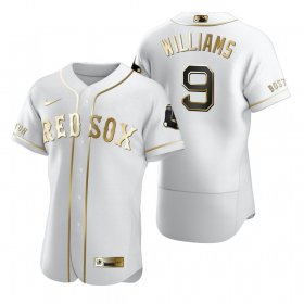 Wholesale Cheap Boston Red Sox #9 Ted Williams White Nike Men\'s Authentic Golden Edition MLB Jersey