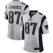 Wholesale Cheap Nike Patriots #87 Rob Gronkowski Gray Men's Stitched NFL Limited Gridiron Gray II Jersey