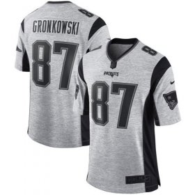 Wholesale Cheap Nike Patriots #87 Rob Gronkowski Gray Men\'s Stitched NFL Limited Gridiron Gray II Jersey