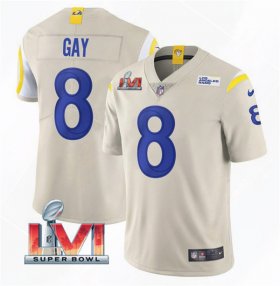 Wholesale Cheap Men\'s Los Angeles Rams #8 Matt Gay 2022 Bone Super Bowl LVI Vapor Limited Stitched Jersey