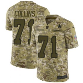 Wholesale Cheap Nike Cowboys #71 La\'el Collins Camo Youth Stitched NFL Limited 2018 Salute to Service Jersey