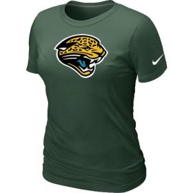 Wholesale Cheap Women\'s Nike Jacksonville Jaguars Logo NFL T-Shirt Dark Green