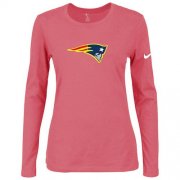 Wholesale Cheap Women's Nike New England Patriots Of The City Long Sleeve Tri-Blend NFL T-Shirt Pink-2