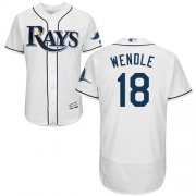 Wholesale Cheap Rays #18 Joey Wendle White Flexbase Authentic Collection Stitched MLB Jersey