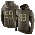 Wholesale Cheap NFL Men's Nike Los Angeles Rams #99 Aaron Donald Stitched Green Olive Salute To Service KO Performance Hoodie