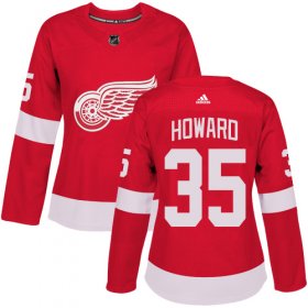 Wholesale Cheap Adidas Red Wings #35 Jimmy Howard Red Home Authentic Women\'s Stitched NHL Jersey