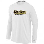 Wholesale Cheap Nike Pittsburgh Steelers Authentic Font Long Sleeve T-Shirt White