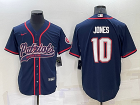 Wholesale Men\'s New England Patriots #10 Mac Jones Navy Blue Stitched MLB Cool Base Nike Baseball Jersey
