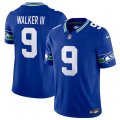 Wholesale Cheap Men's Seattle Seahawks #9 Kenneth Walker III Royal 2023 F.U.S.E. Vapor Limited Throwback Stitched Jersey