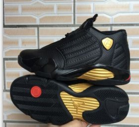 Wholesale Cheap Air Jordan 14 Retro Shoes Black/gold-red