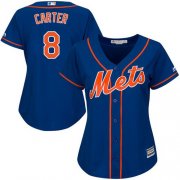 Wholesale Cheap Mets #8 Gary Carter Blue Alternate Women's Stitched MLB Jersey