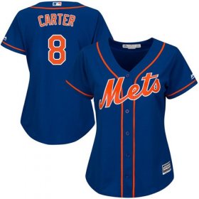 Wholesale Cheap Mets #8 Gary Carter Blue Alternate Women\'s Stitched MLB Jersey