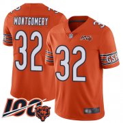 Wholesale Cheap Nike Bears #32 David Montgomery Orange Youth Stitched NFL Limited Rush 100th Season Jersey