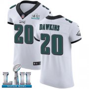 Wholesale Cheap Nike Eagles #20 Brian Dawkins White Super Bowl LII Men's Stitched NFL Vapor Untouchable Elite Jersey