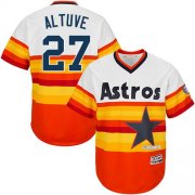 Wholesale Cheap Astros #27 Jose Altuve White/Orange Cooperstown Stitched Youth MLB Jersey