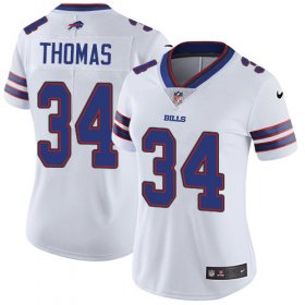Wholesale Cheap Nike Bills #34 Thurman Thomas White Women\'s Stitched NFL Vapor Untouchable Limited Jersey