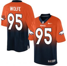 Wholesale Cheap Nike Broncos #95 Derek Wolfe Orange/Navy Blue Men\'s Stitched NFL Elite Fadeaway Fashion Jersey