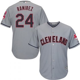 Wholesale Cheap Indians #24 Manny Ramirez Grey Road Stitched Youth MLB Jersey
