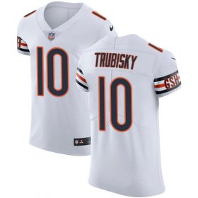 Wholesale Cheap Nike Bears #10 Mitchell Trubisky White Men\'s Stitched NFL Vapor Untouchable Elite Jersey
