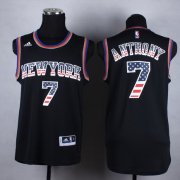Wholesale Cheap New York Knicks #7 Carmelo Anthony Revolution 30 Swingman 2014 USA Flag Fashion Black Jersey