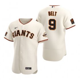 Wholesale Cheap Men\'s San Francisco Giants #9 Brandon Belt 2020 Baseball Cream Jersey