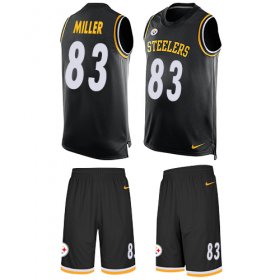 Wholesale Cheap Nike Steelers #83 Heath Miller Black Team Color Men\'s Stitched NFL Limited Tank Top Suit Jersey