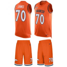 Wholesale Cheap Nike Broncos #70 Ja\'Wuan James Orange Team Color Men\'s Stitched NFL Limited Tank Top Suit Jersey