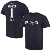 Wholesale Cheap Men's New England Patriots Pro Line College Number 1 Dad T-Shirt Navy