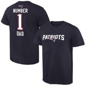 Wholesale Cheap Men\'s New England Patriots Pro Line College Number 1 Dad T-Shirt Navy