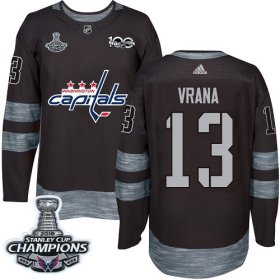 Wholesale Cheap Adidas Capitals #13 Jakub Vrana Black 1917-2017 100th Anniversary Stanley Cup Final Champions Stitched NHL Jersey
