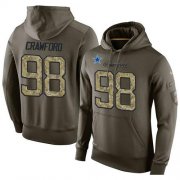 Wholesale Cheap NFL Men's Nike Dallas Cowboys #98 Tyrone Crawford Stitched Green Olive Salute To Service KO Performance Hoodie