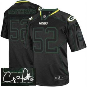 Wholesale Cheap Nike Packers #52 Clay Matthews Lights Out Black Men\'s Stitched NFL Elite Autographed Jersey