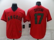 Wholesale Cheap Men's Los Angeles Angels #17 Shohei Ohtani Red 2022 Memorial Day Stitched MLB Nike Cool Base Jersey
