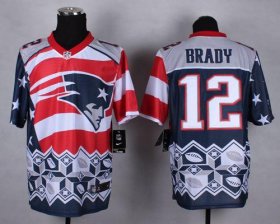 Wholesale Cheap Nike Patriots #12 Tom Brady Navy Blue Men\'s Stitched NFL Elite Noble Fashion Jersey