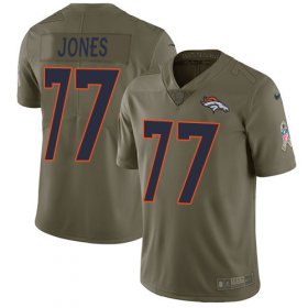 Wholesale Cheap Nike Broncos #77 Sam Jones Olive Men\'s Stitched NFL Limited 2017 Salute To Service Jersey