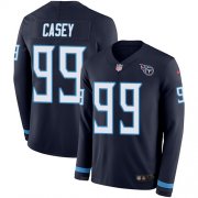 Wholesale Cheap Nike Titans #99 Jurrell Casey Navy Blue Team Color Men's Stitched NFL Limited Therma Long Sleeve Jersey
