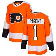 Wholesale Cheap Adidas Flyers #1 Bernie Parent Orange Home Authentic Stitched NHL Jersey