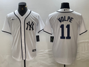 Cheap Men's New York Yankees #11 Anthony Volpe White Fashion Cool Base Jersey