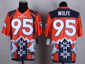 Wholesale Cheap Nike Broncos #95 Derek Wolfe Orange Men\'s Stitched NFL Elite Noble Fashion Jersey
