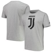 Wholesale Cheap Juventus adidas Brushed Stripes T-Shirt Heathered Gray