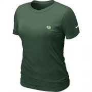 Wholesale Cheap Women's Nike Green Bay Packers Chest Embroidered Logo T-Shirt Green