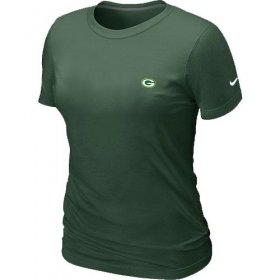 Wholesale Cheap Women\'s Nike Green Bay Packers Chest Embroidered Logo T-Shirt Green